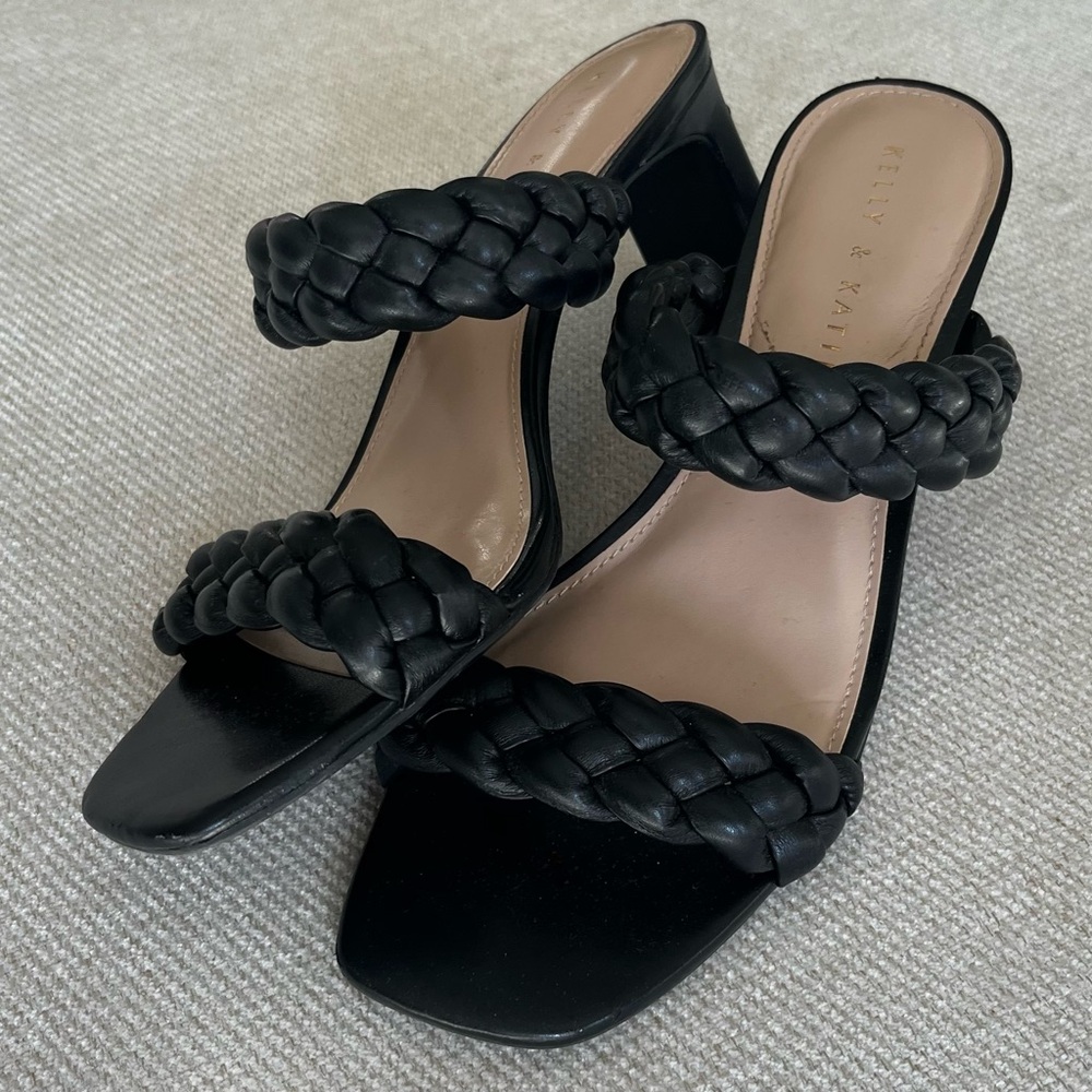Kelly & Katie Black Braided Heels